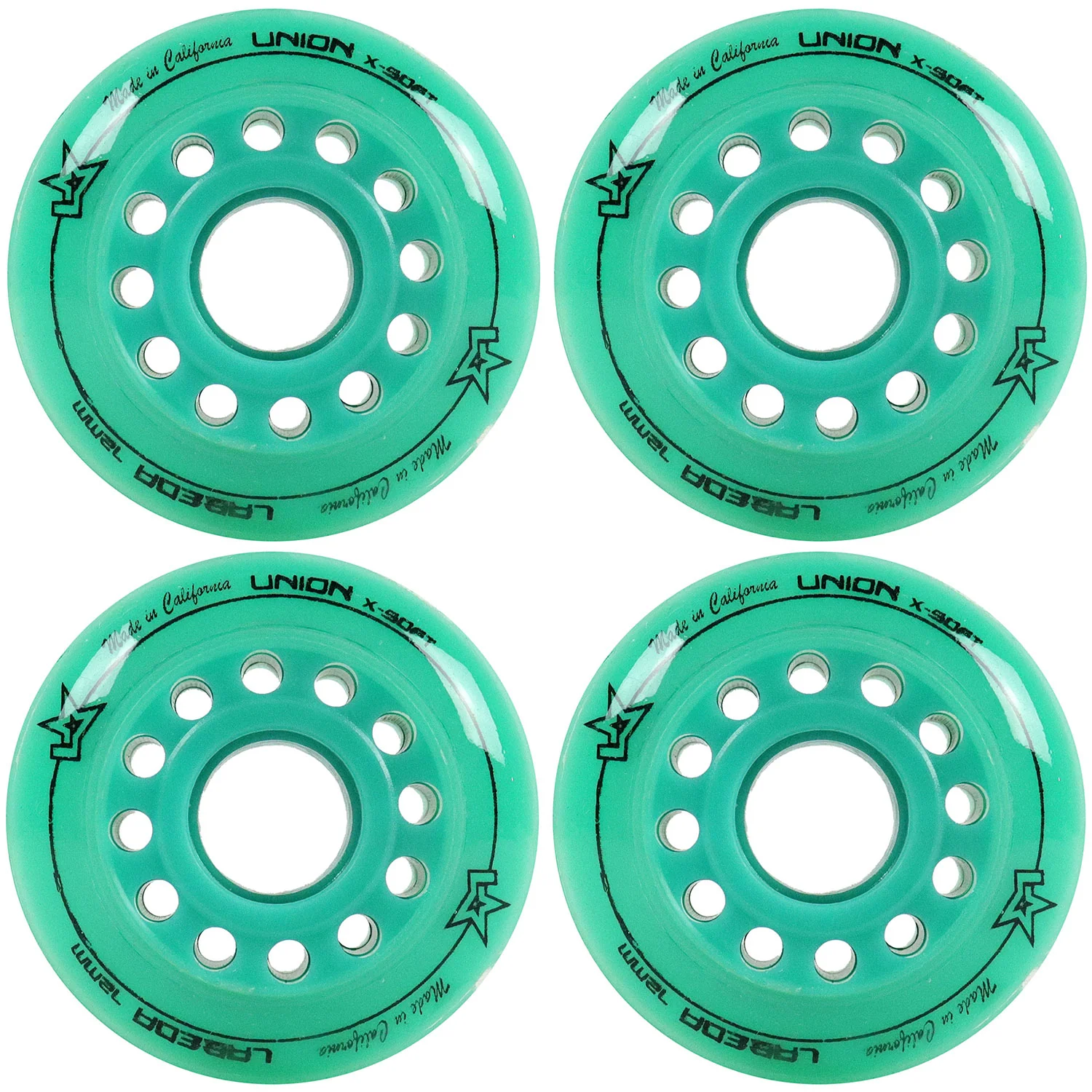Labeda Roller Hockey Wheels - Union 72mm 74A Teal (4-Pack)