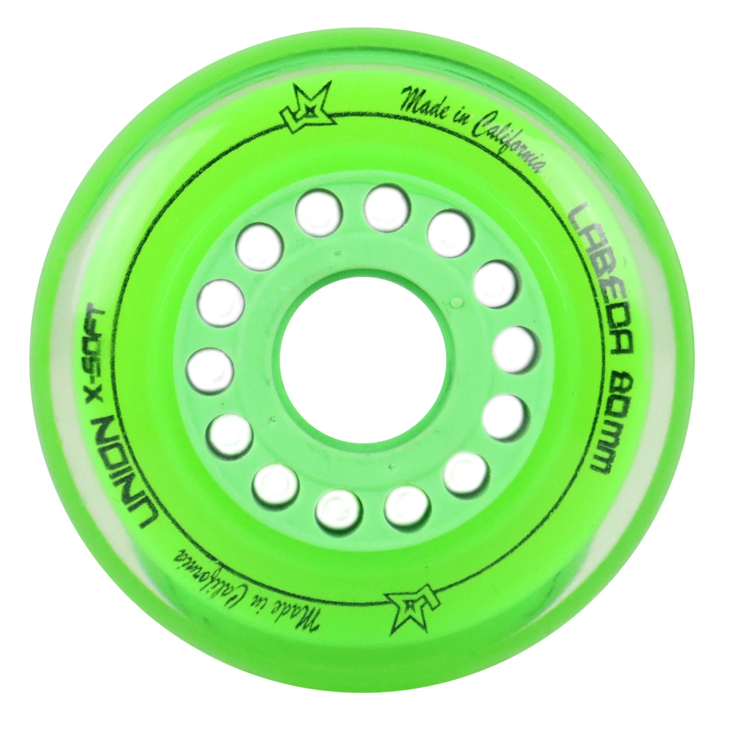 Labeda Roller Hockey Wheels - Union 76/80 Hilo 76A Red/Green (8-Pack) - Image 3