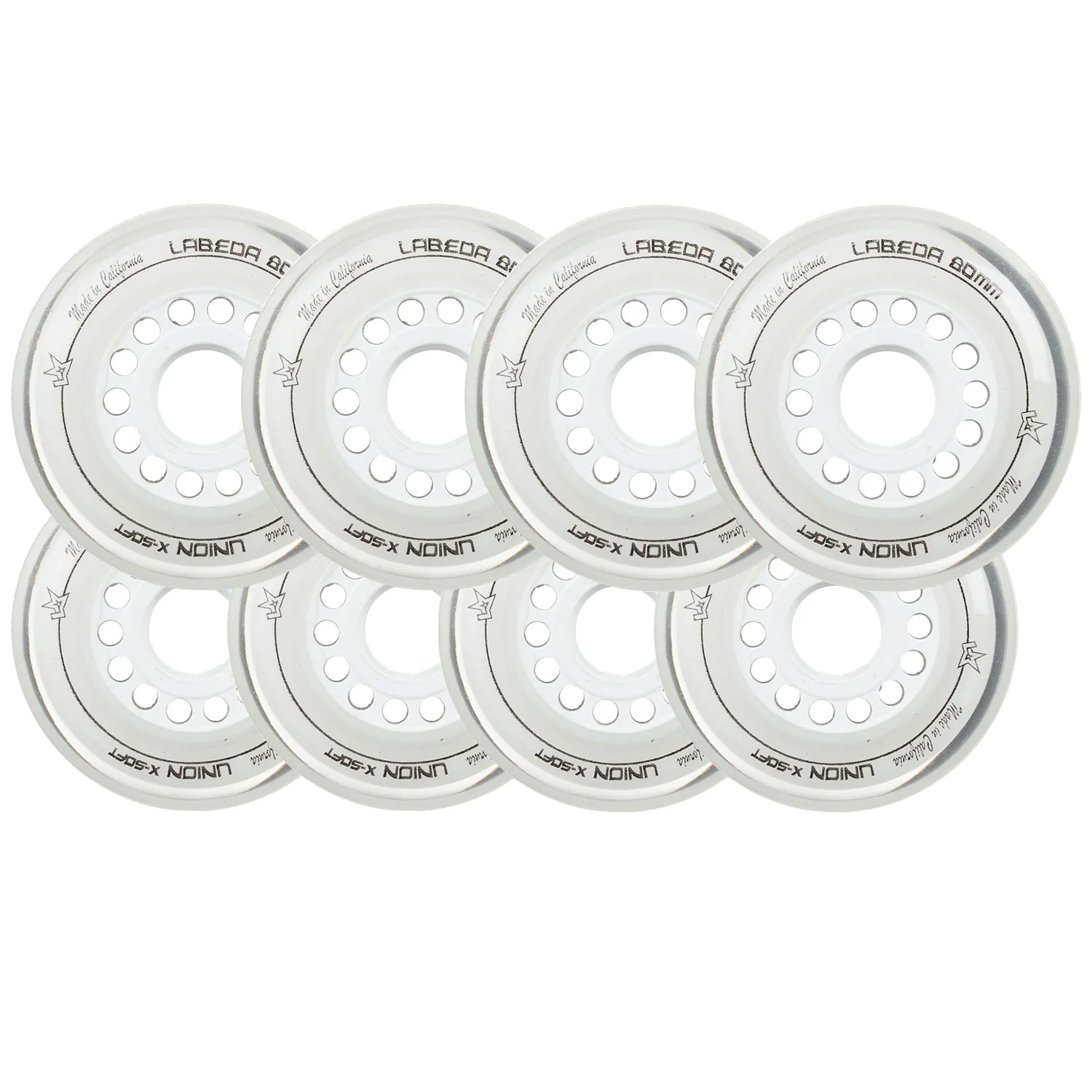 Labeda Roller Hockey Wheels - Union 76/80 HiLo 76A White (8-Pack)