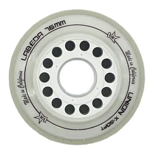 Labeda Roller Hockey Wheels - Union 76/80 HiLo X-Soft White/Green (8-Pack) - Image 2