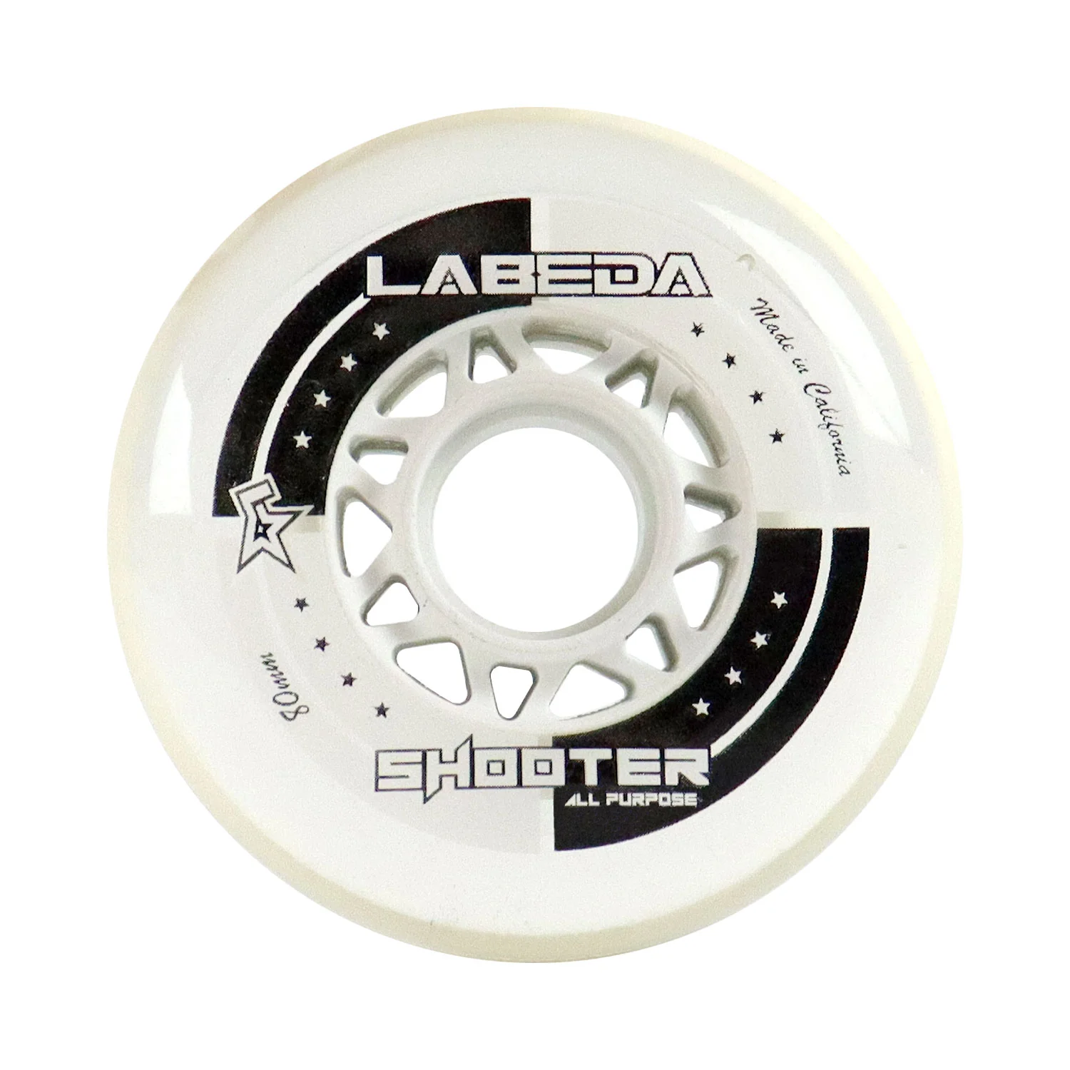 Labeda Shooter Roller Hockey Wheels - 80mm White - 8-Pack - Image 2