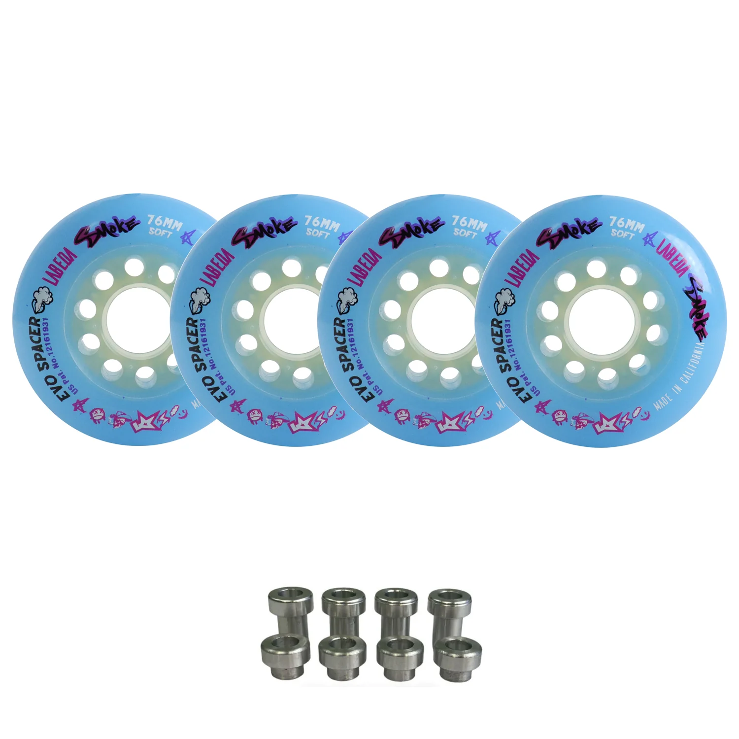 Labeda Smoke Evo Roller Hockey Wheels - 4-Pack with Evo Spacers - Choose Size and Color - Image 11