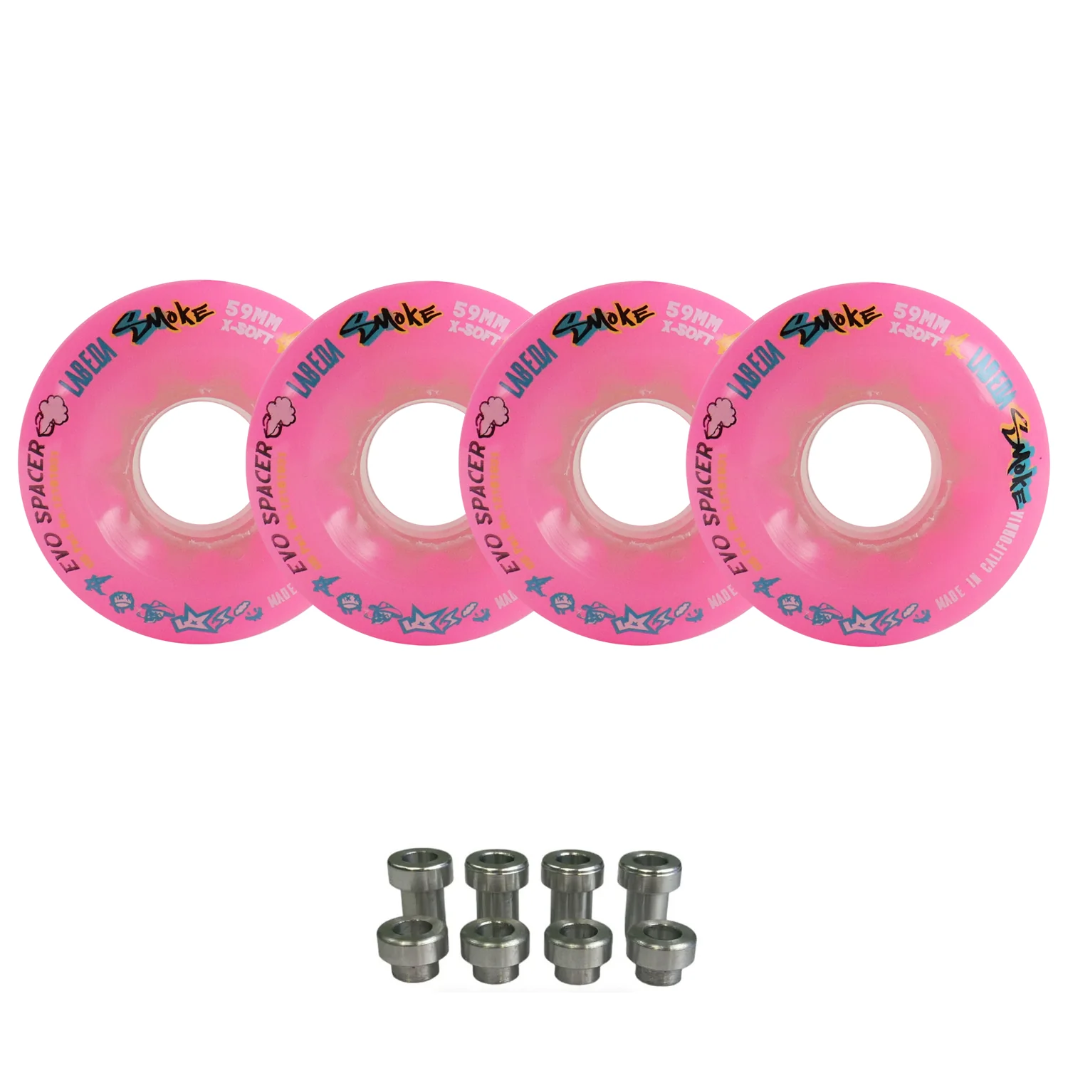 Labeda Smoke Evo Roller Hockey Wheels - 4-Pack with Evo Spacers - Choose Size and Color - Image 2