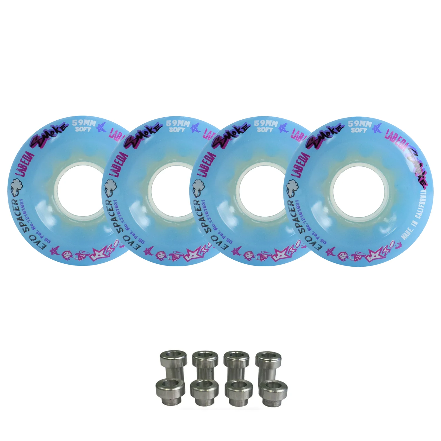 Labeda Smoke Evo Roller Hockey Wheels - 4-Pack with Evo Spacers - Choose Size and Color - Image 3