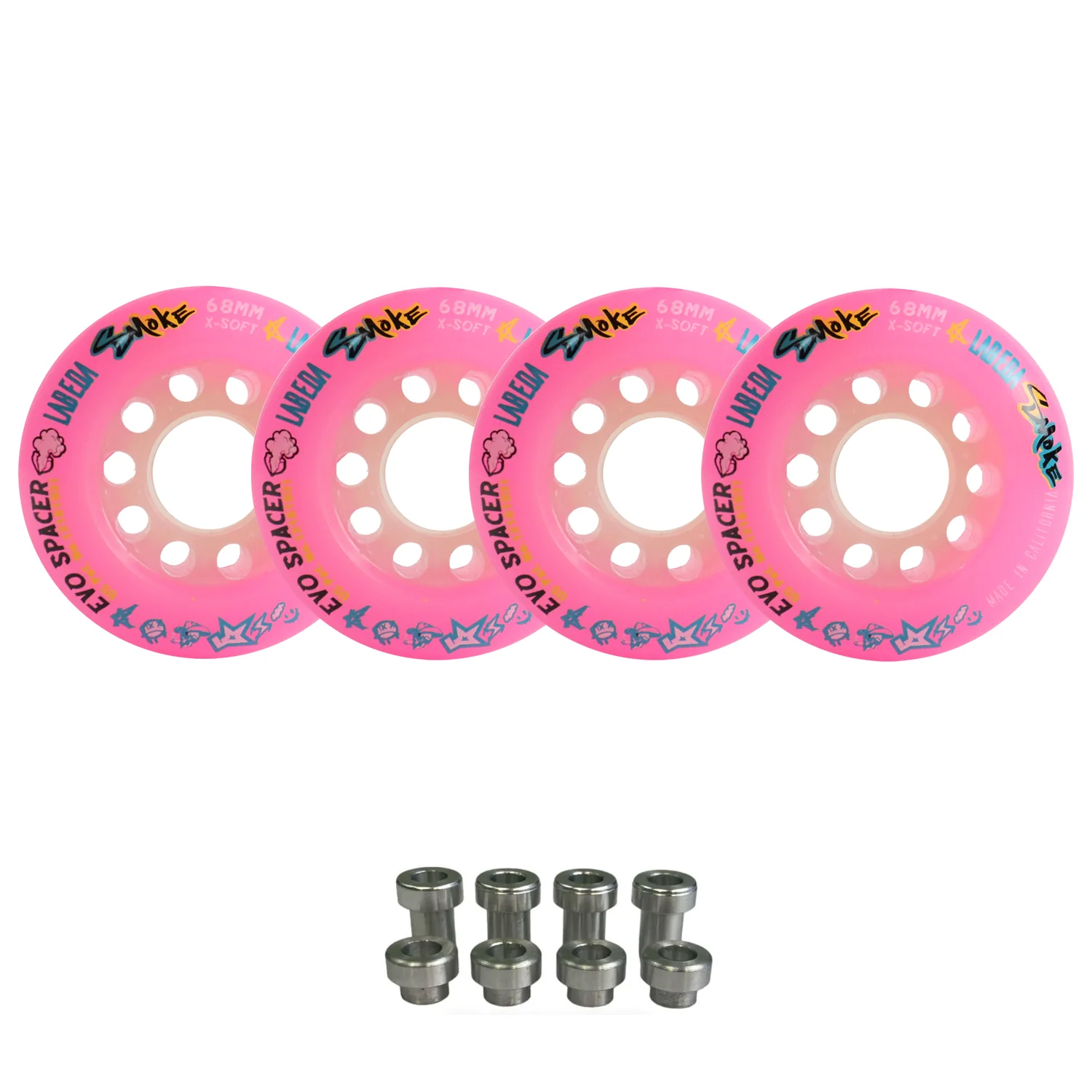 Labeda Smoke Evo Roller Hockey Wheels - 4-Pack with Evo Spacers - Choose Size and Color - Image 4