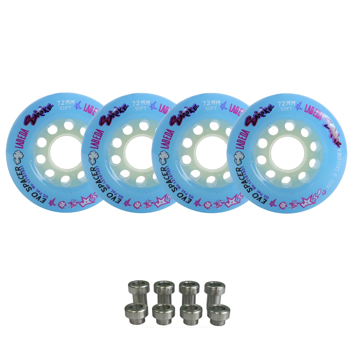 Labeda Smoke Evo Roller Hockey Wheels - 4-Pack with Evo Spacers - Choose Size and Color - Image 7