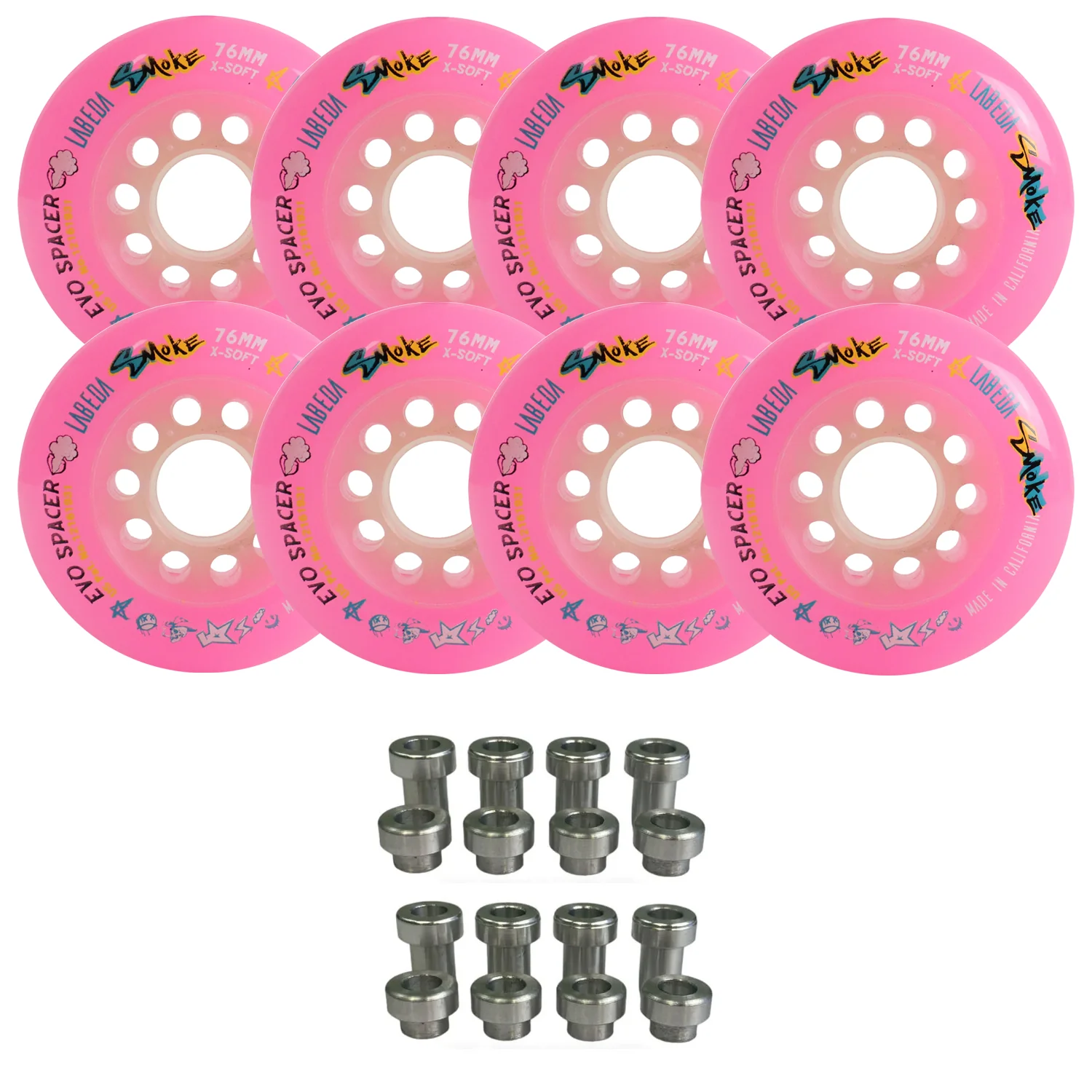 Labeda Smoke Evo Roller Hockey Wheels - 8-Pack with Evo Spacers - Choose Size and Color - Image 10