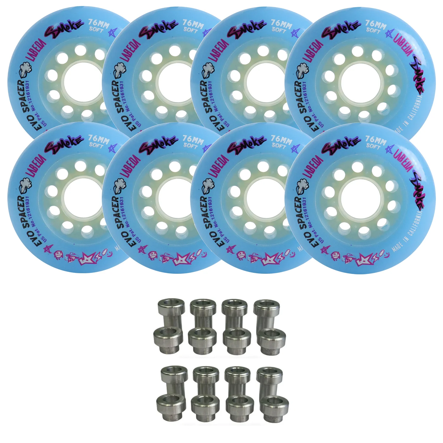 Labeda Smoke Evo Roller Hockey Wheels - 8-Pack with Evo Spacers - Choose Size and Color - Image 12