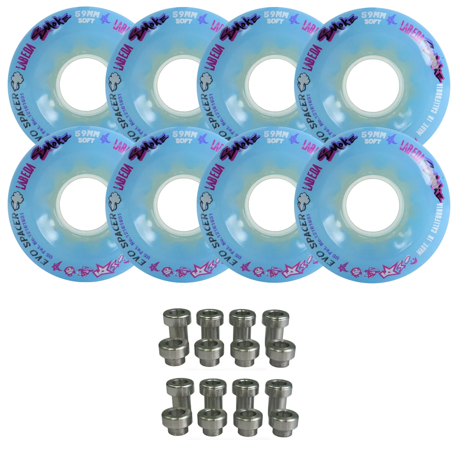 Labeda Smoke Evo Roller Hockey Wheels - 8-Pack with Evo Spacers - Choose Size and Color - Image 7