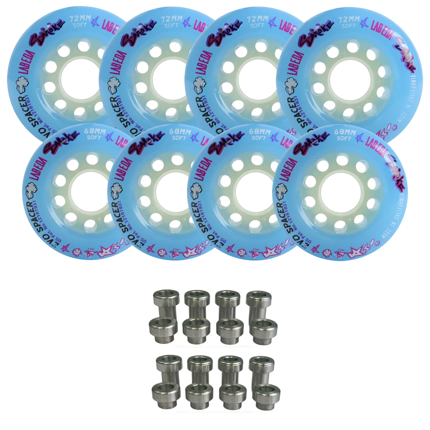 Labeda Smoke Evo Roller Hockey Wheels - 8-Pack with Evo Spacers - Choose Size and Color - Image 9