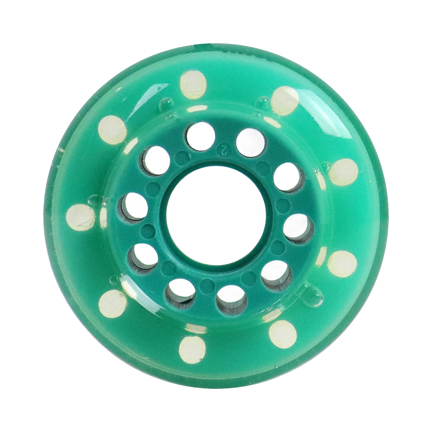 Labeda Whips Roller Hockey Wheels - Teal X-Soft 68mm - 8-Pack with Evo Spacers - Image 5