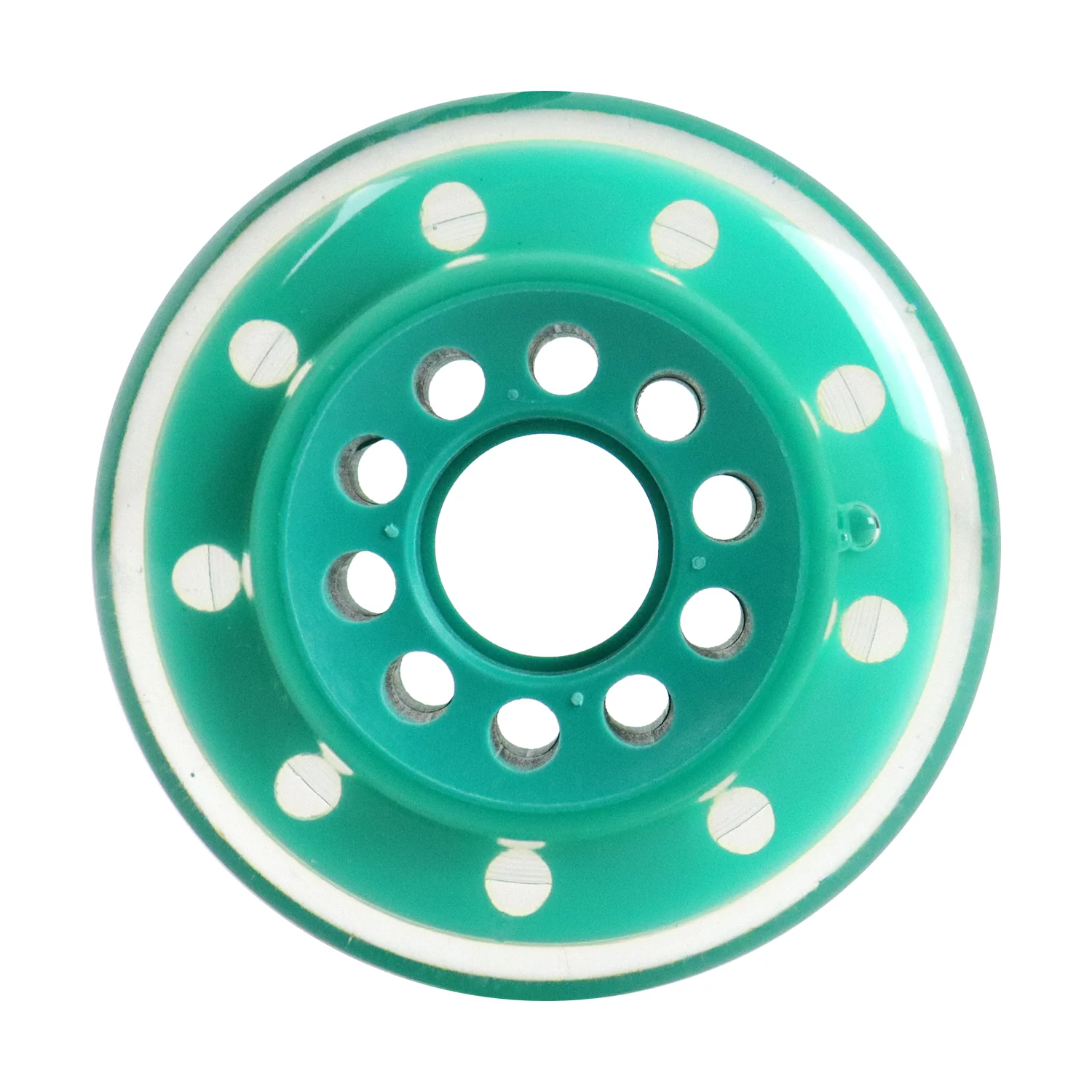 Labeda Whips Roller Hockey Wheels - Teal X-Soft 80mm - 8-Pack with Evo Spacers - Image 2