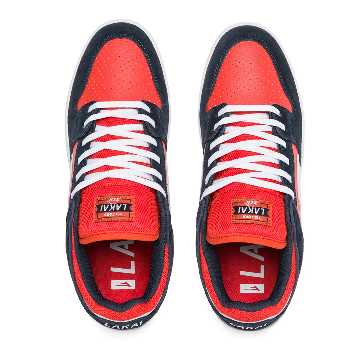 Lakai Shoes Telford Low Navy/Flame Suede Mens - Image 3