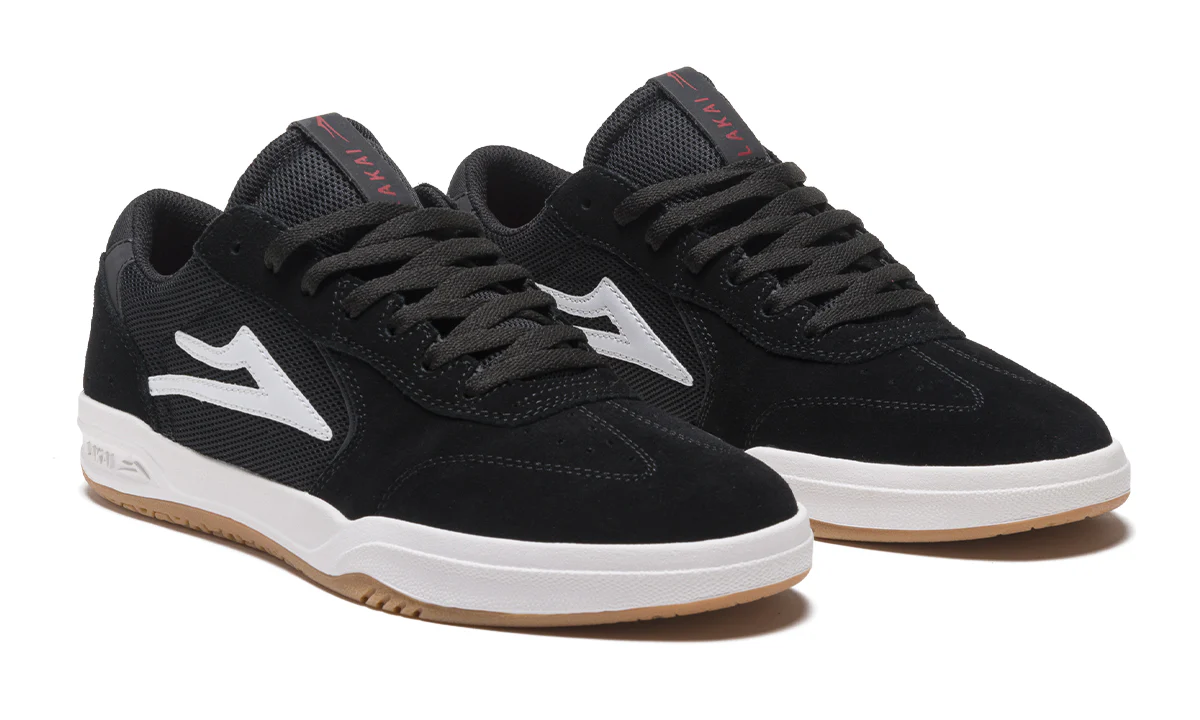 Lakai Skateboard Shoes Atlantic Black White Suede