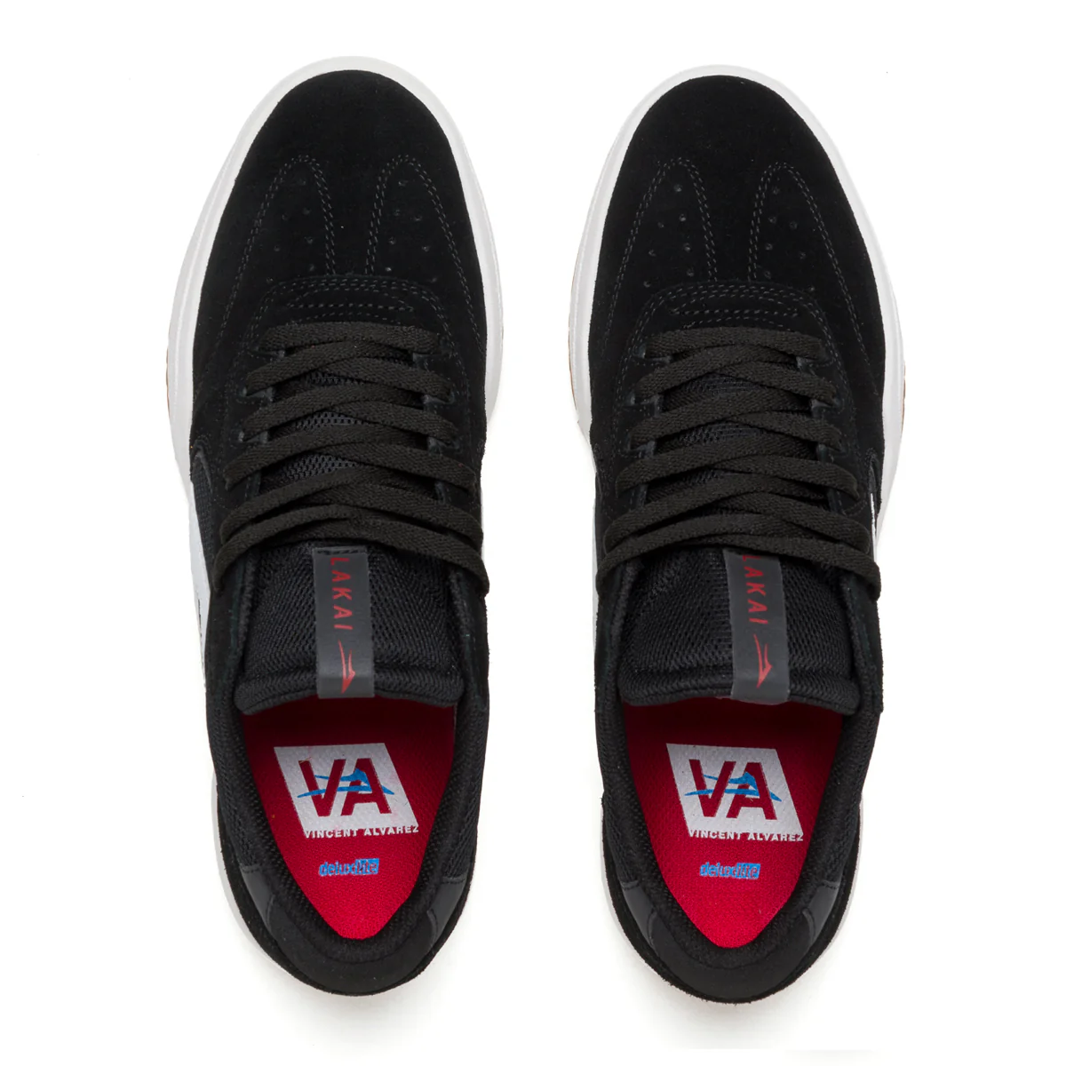 Lakai Skateboard Shoes Atlantic Black White Suede - Image 3