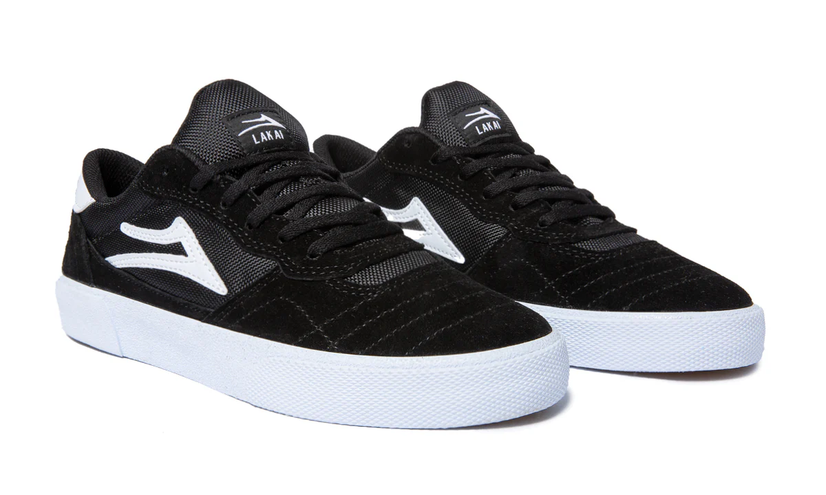 Lakai Skateboard Shoes Cambridge Black/White Suede 21 Mens - Image 2