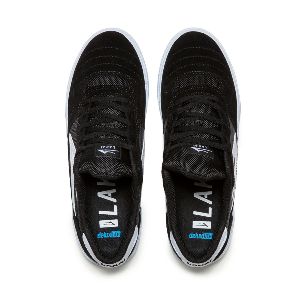 Lakai Skateboard Shoes Cambridge Black/White Suede 21 Mens - Image 4