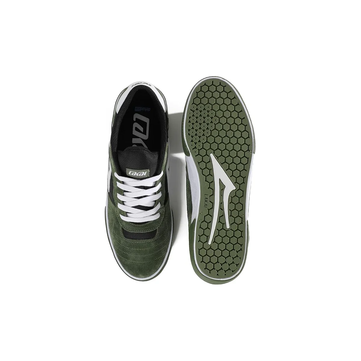 Lakai Skateboard Shoes Cambridge Covert Green Black White - Image 3