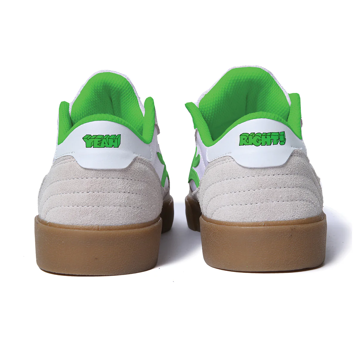 Lakai Skateboard Shoes Cambridge Yeah Right White/UV Green Suede - Image 2