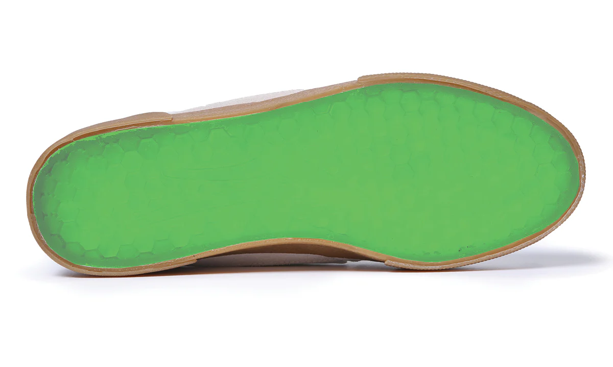Lakai Skateboard Shoes Cambridge Yeah Right White/UV Green Suede - Image 4
