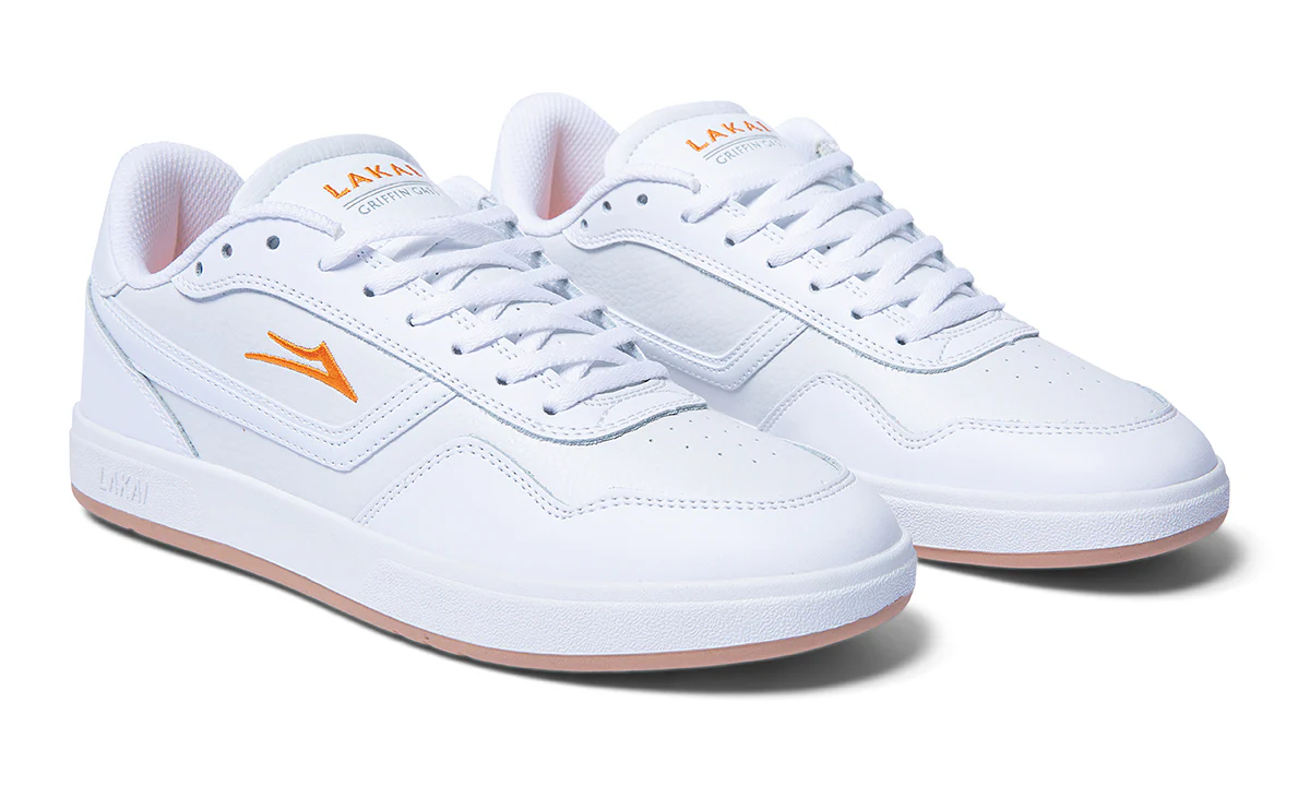 Lakai Skateboard Shoes Griffin Gass Terrace White Leather - Image 2