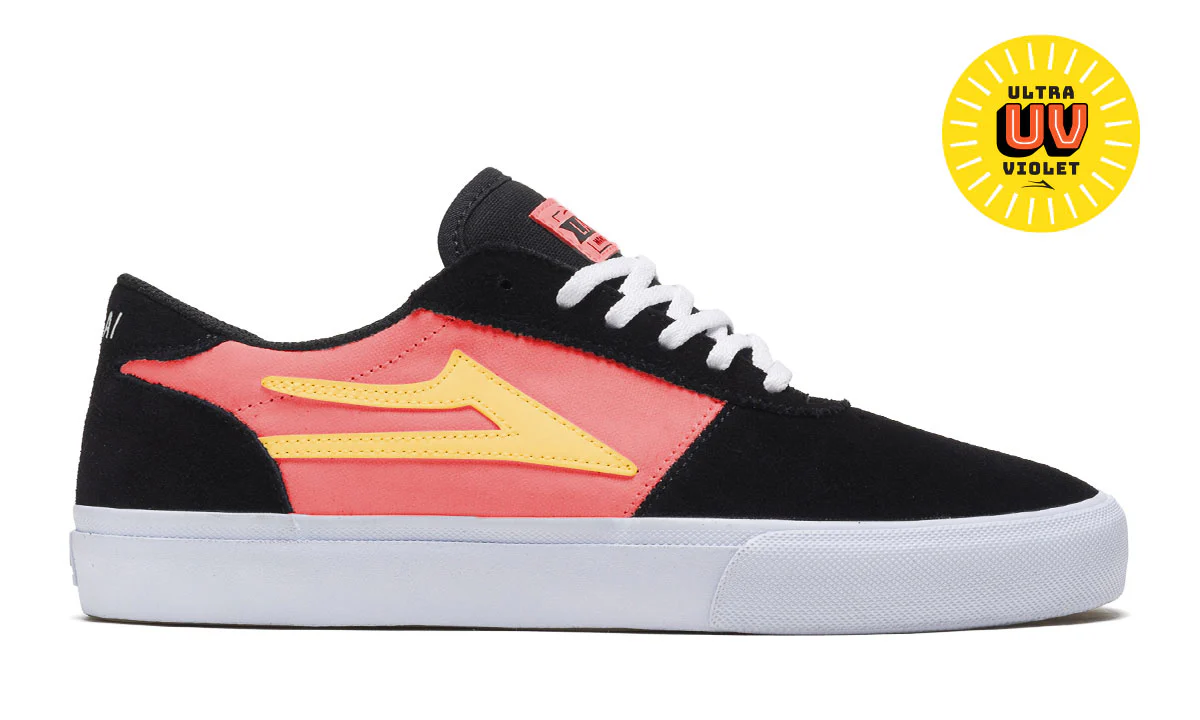 Lakai Skateboard Shoes Manchester Black/Red UV Suede - Image 4