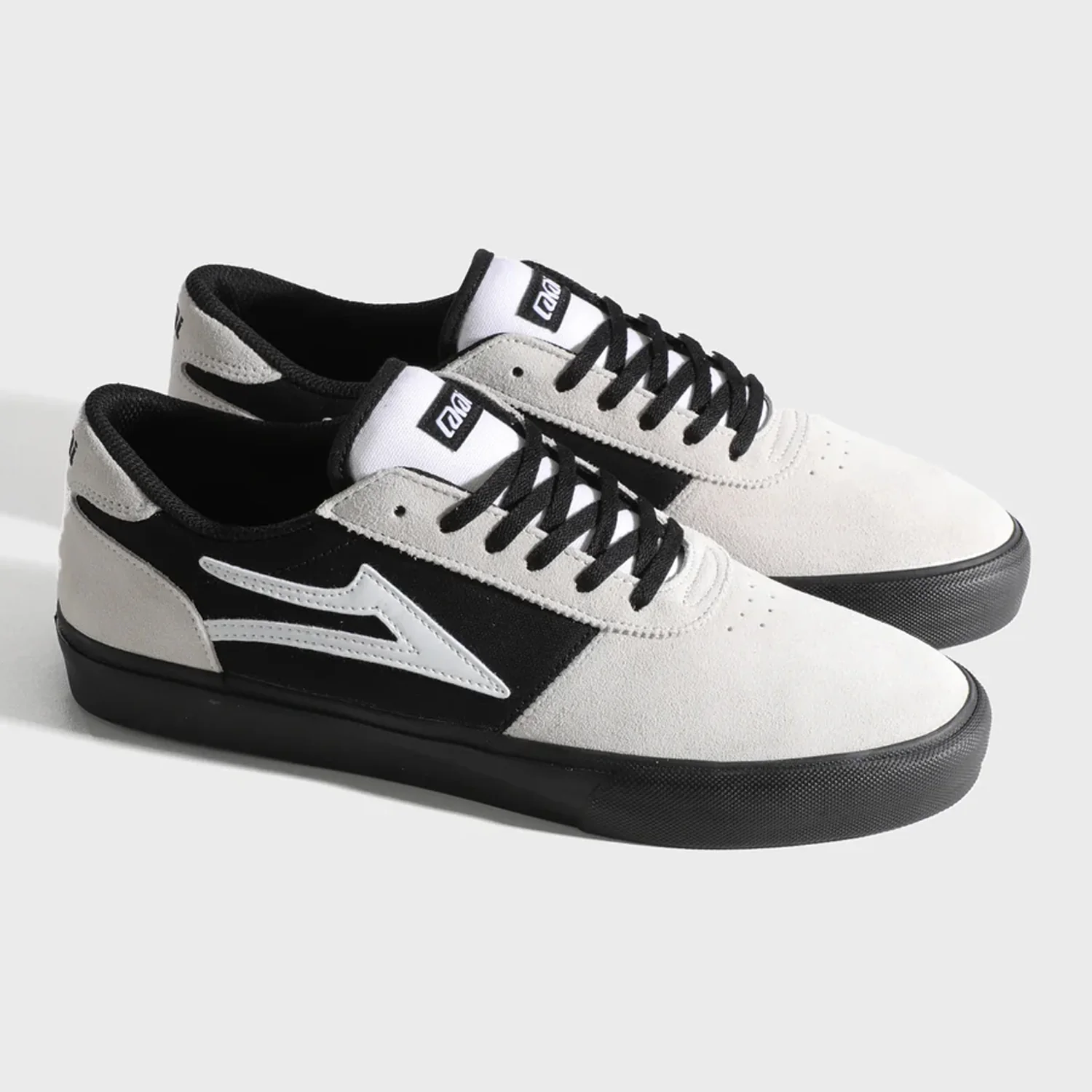 Lakai Skateboard Shoes Manchester White Suede Black Black - Image 2