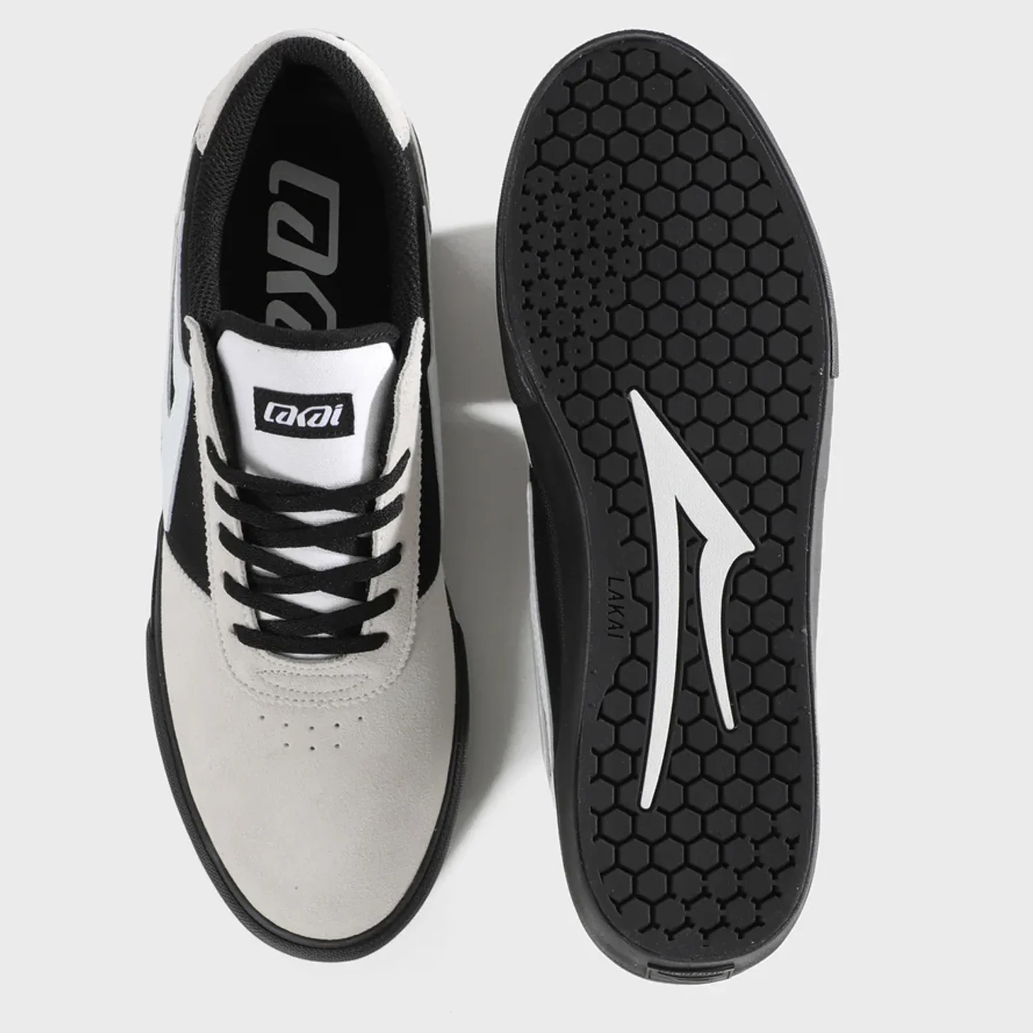 Lakai Skateboard Shoes Manchester White Suede Black Black - Image 3