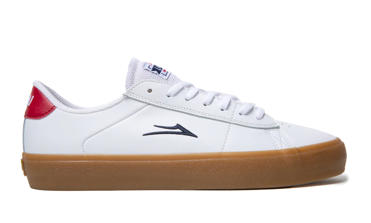 Lakai Skateboard Shoes Newport White/Gum Leather