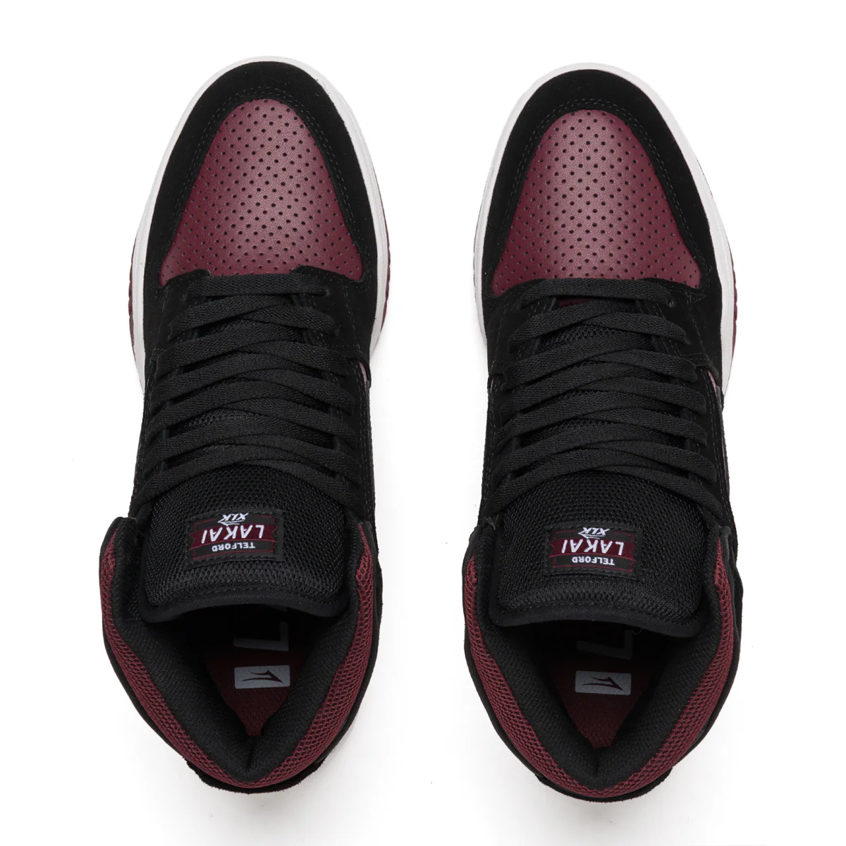 Lakai Skateboard Shoes Telford Black/Burgundy Suede - Image 3