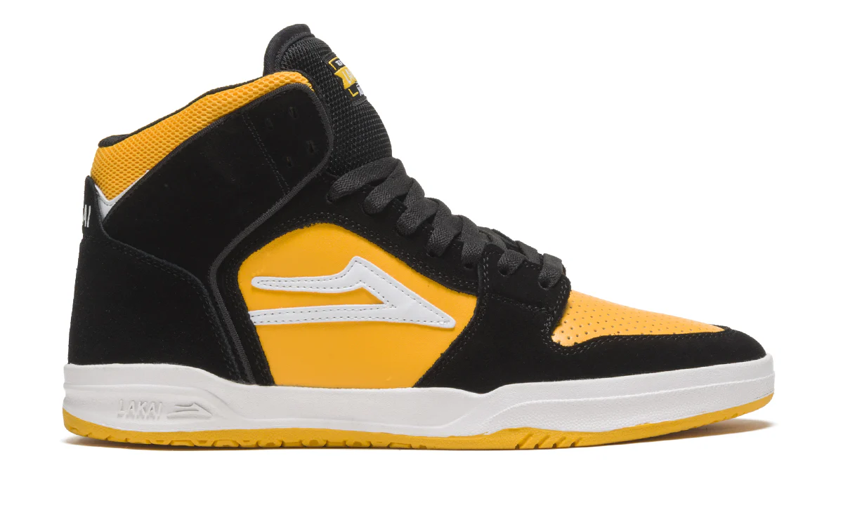 Lakai Skateboard Shoes Telford Black/Yellow Suede