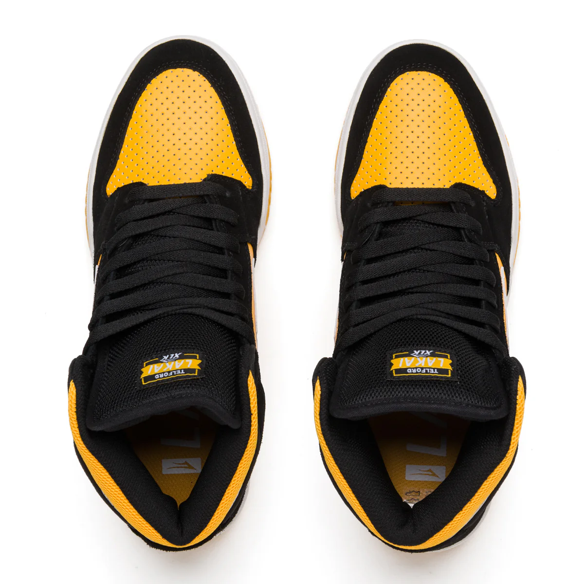 Lakai Skateboard Shoes Telford Black/Yellow Suede - Image 3
