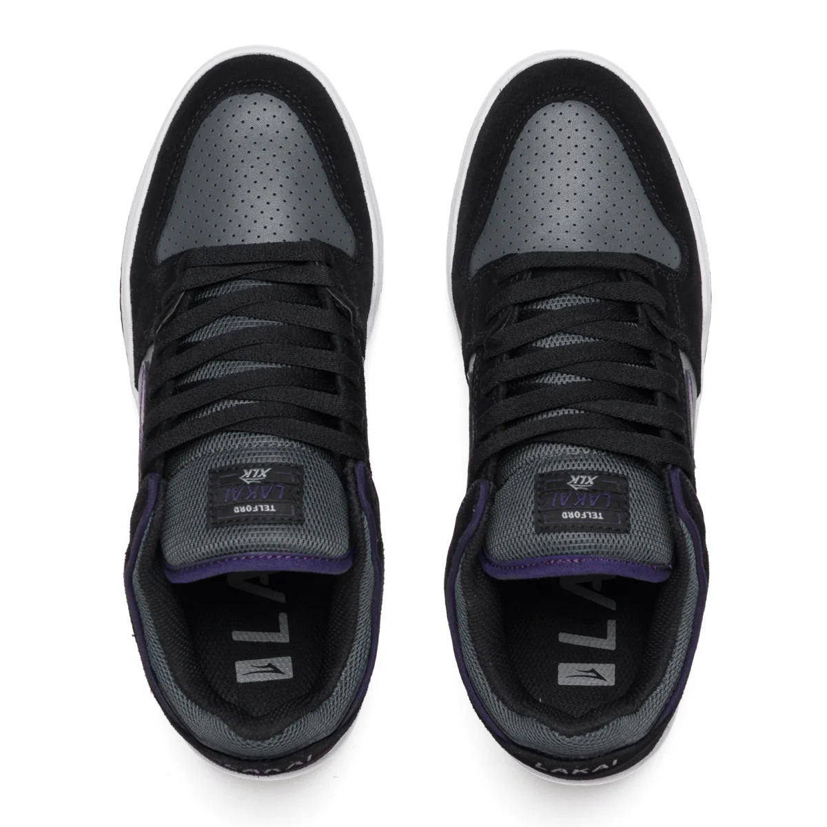 Lakai Skateboard Shoes Telford Low Black/Grey Suede - Image 3