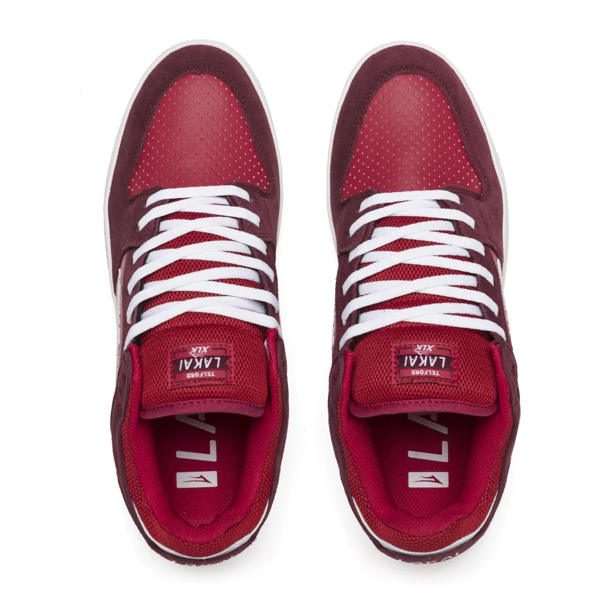Lakai Skateboard Shoes Telford Low Burgundy/Cardinal Suede - Image 3