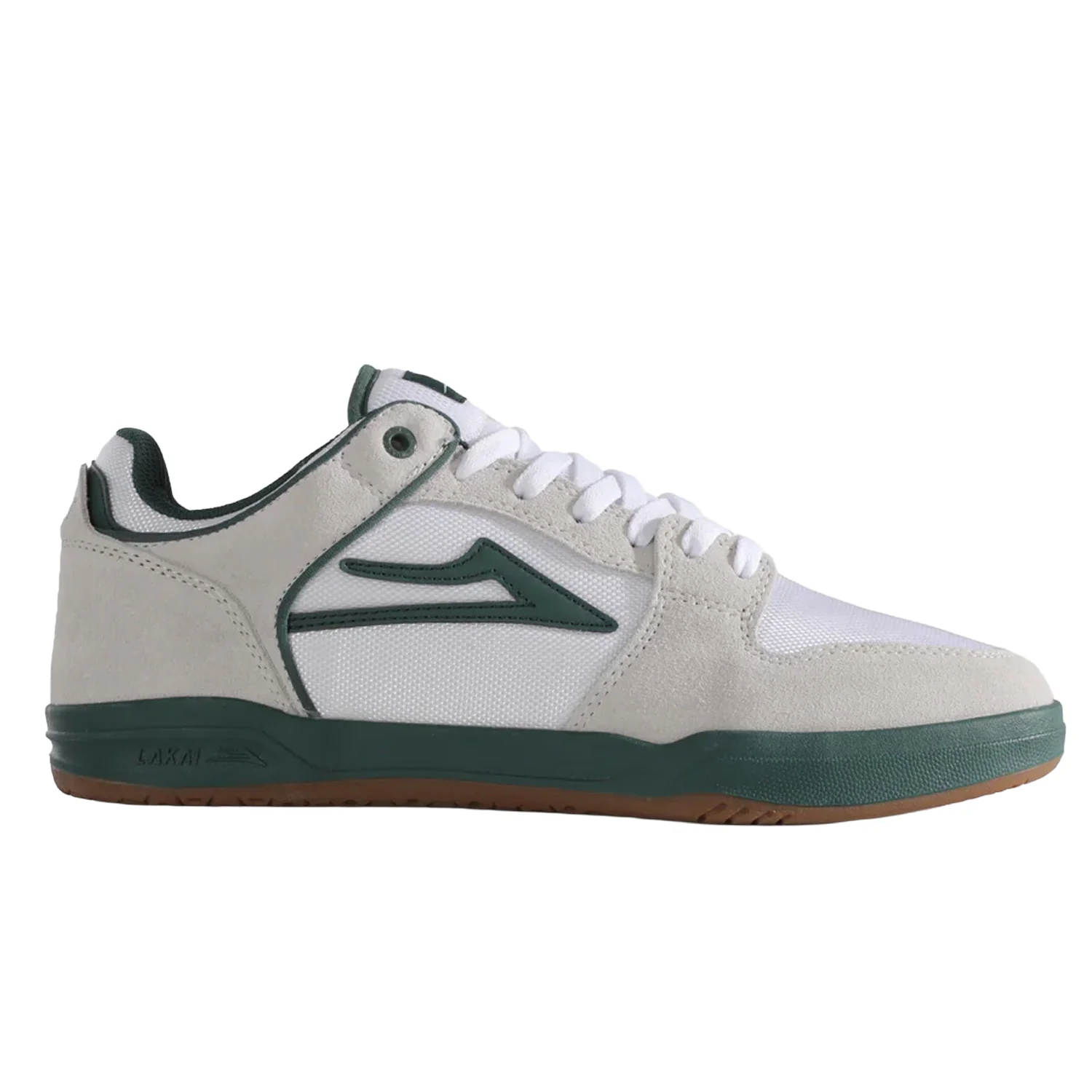 Lakai Skateboard Shoes Telford Low Elite White Suede Cordura Spruce