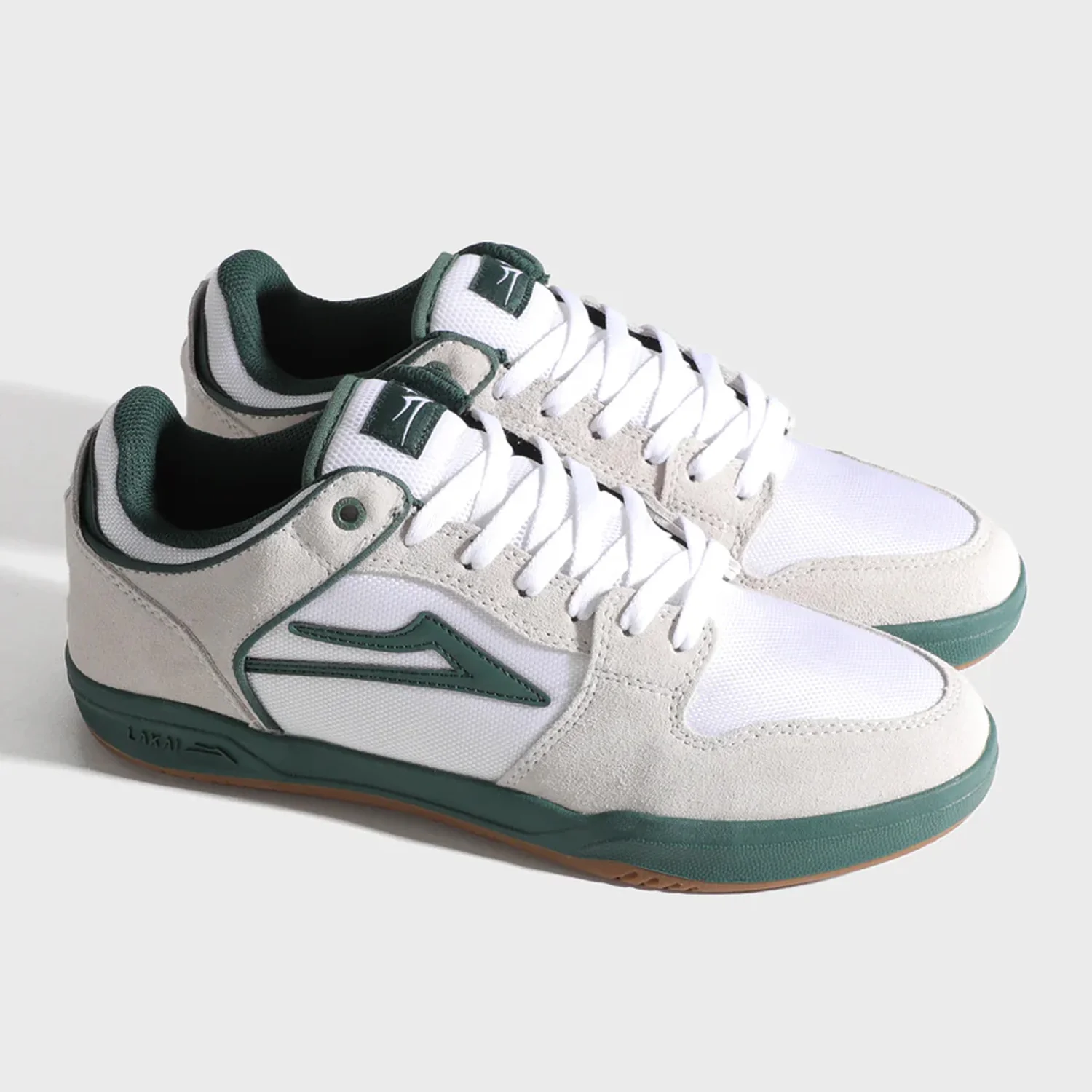 Lakai Skateboard Shoes Telford Low Elite White Suede Cordura Spruce - Image 2
