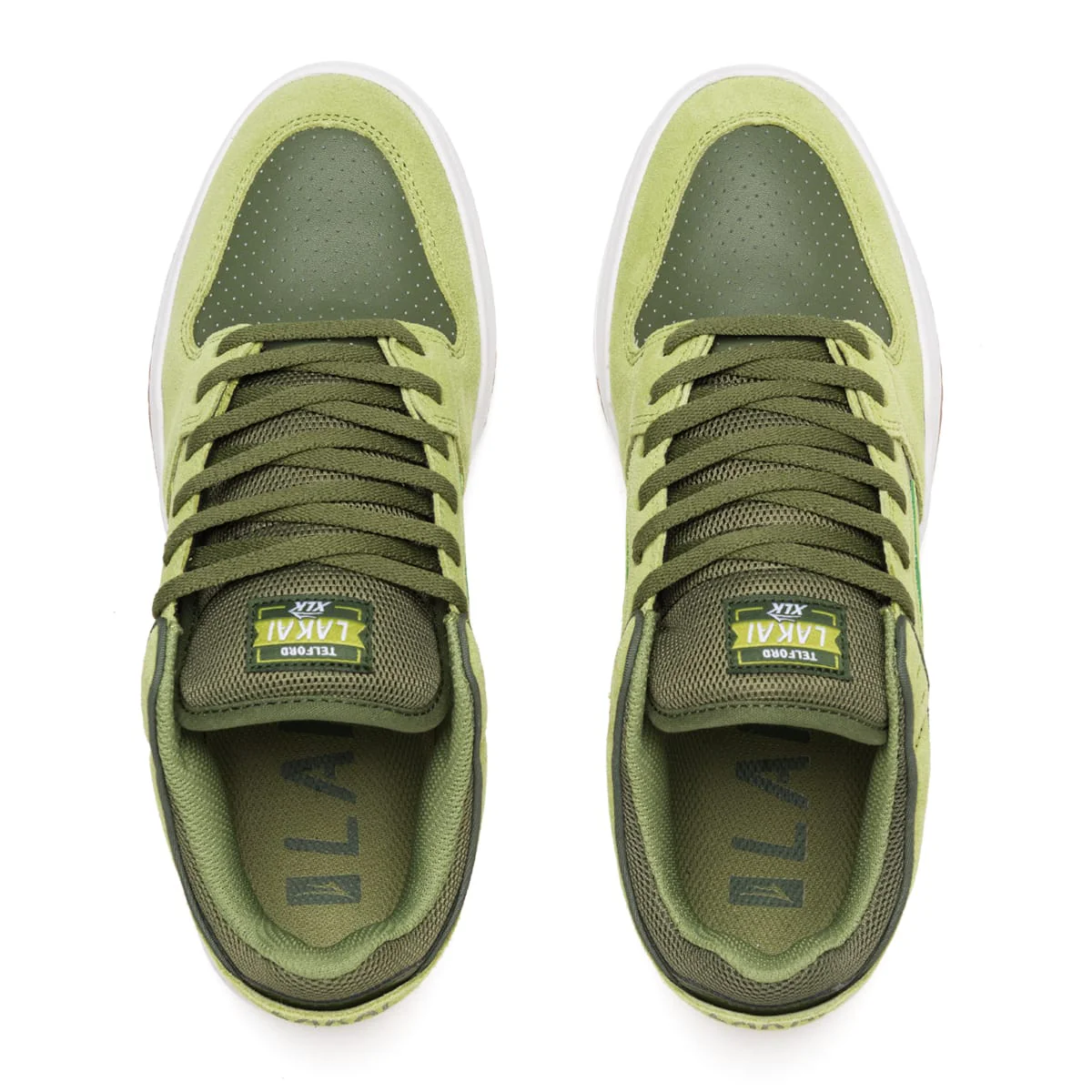 Lakai Skateboard Shoes Telford Low Green/Green Suede - Image 3