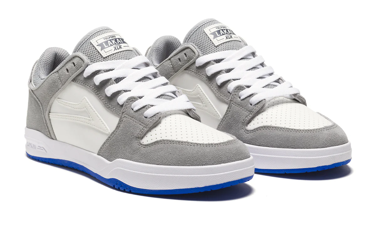 Lakai Skateboard Shoes Telford Low Grey/Blue UV Suede