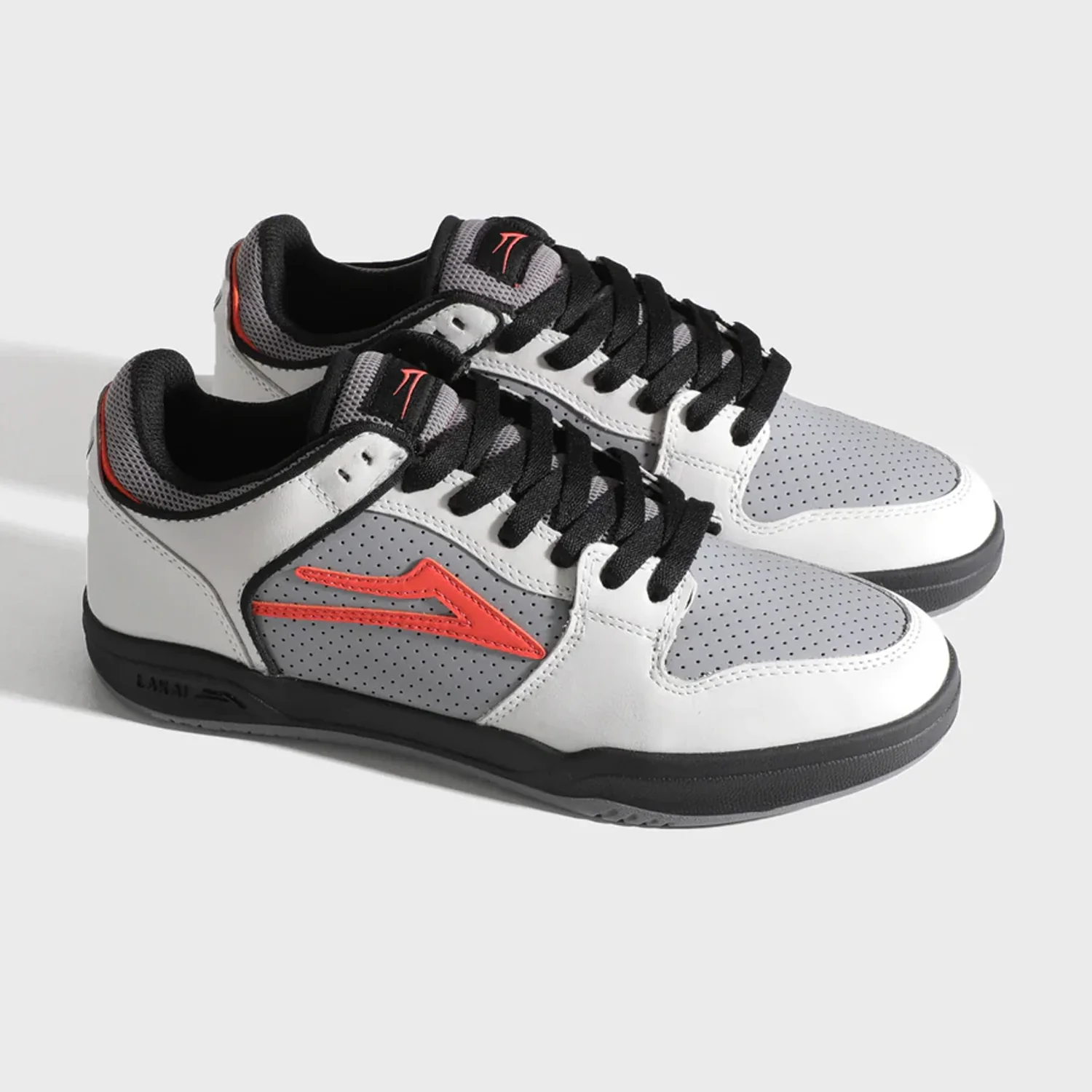 Lakai Skateboard Shoes Telford Low White Dove Coral - Image 2