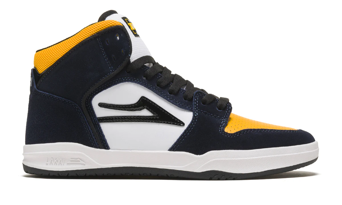 Lakai Skateboard Shoes Telford Navy/Yellow Suede Collegiate - Image 2
