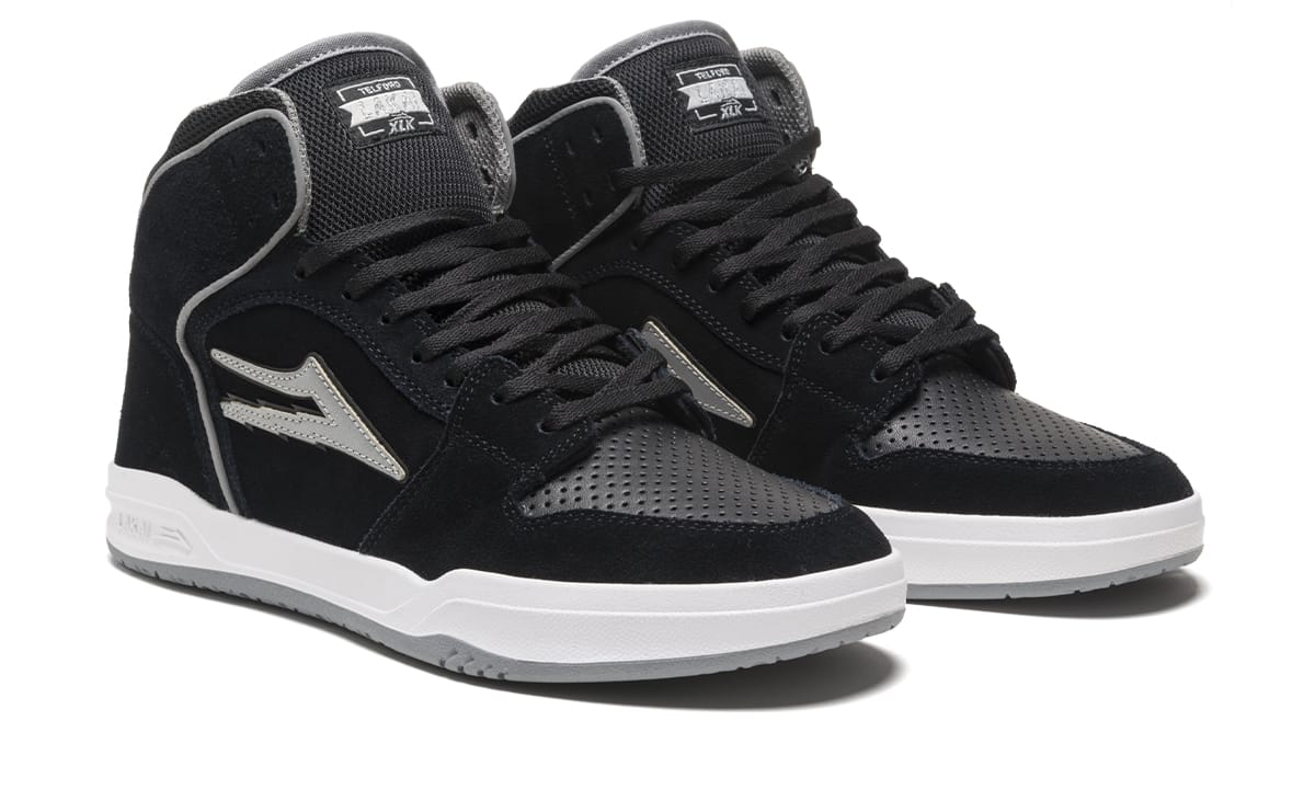 Lakai Skateboard Shoes Telford Storm Black/Reflective Suede - Image 2