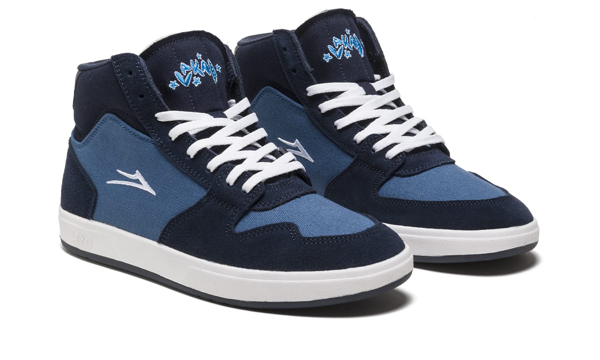 Lakai Skateboard Shoes Villa Slate/Navy Suede - Image 2