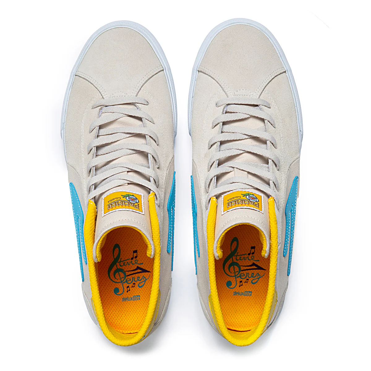 Lakai x Pacifico Skateboard Shoes Flaco II Mid Cream Suede - Image 5