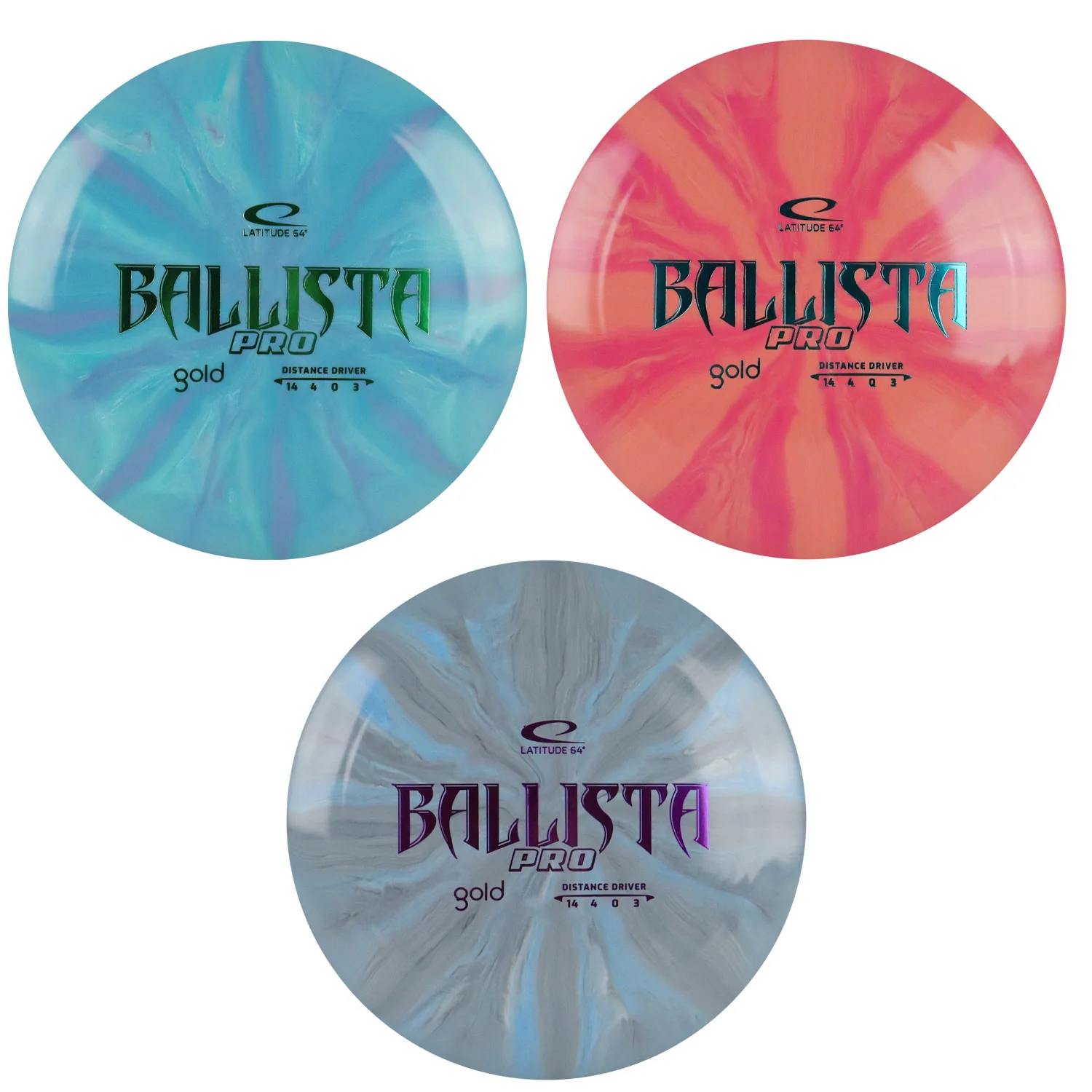 Latitude 64 Disc Golf Gold Burst Ballista Pro Distance Driver 14/4/0/3 - Choose