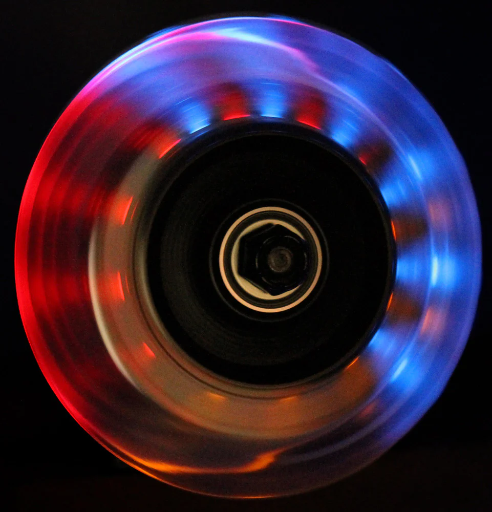 LED Scooter Wheels Set of 2 With Bearings - Black/Clear - Image 2