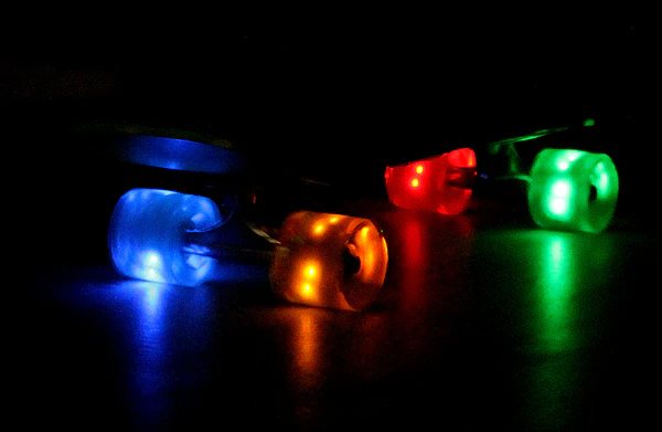 LED Wheels RED 65mm - Image 3
