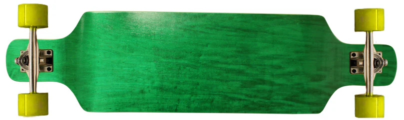 Longboard Complete - Drop Down 9.4 x 38 Green Concave Maple Symmetrical Shape