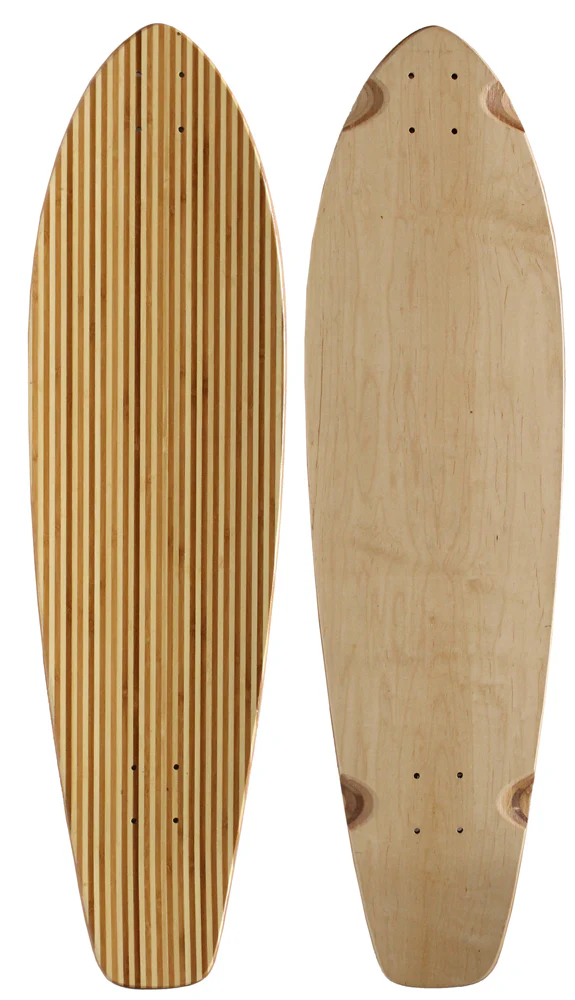 Longboard Moose Kicktail Deck 9.75" x 36.5" Zebra Bamboo