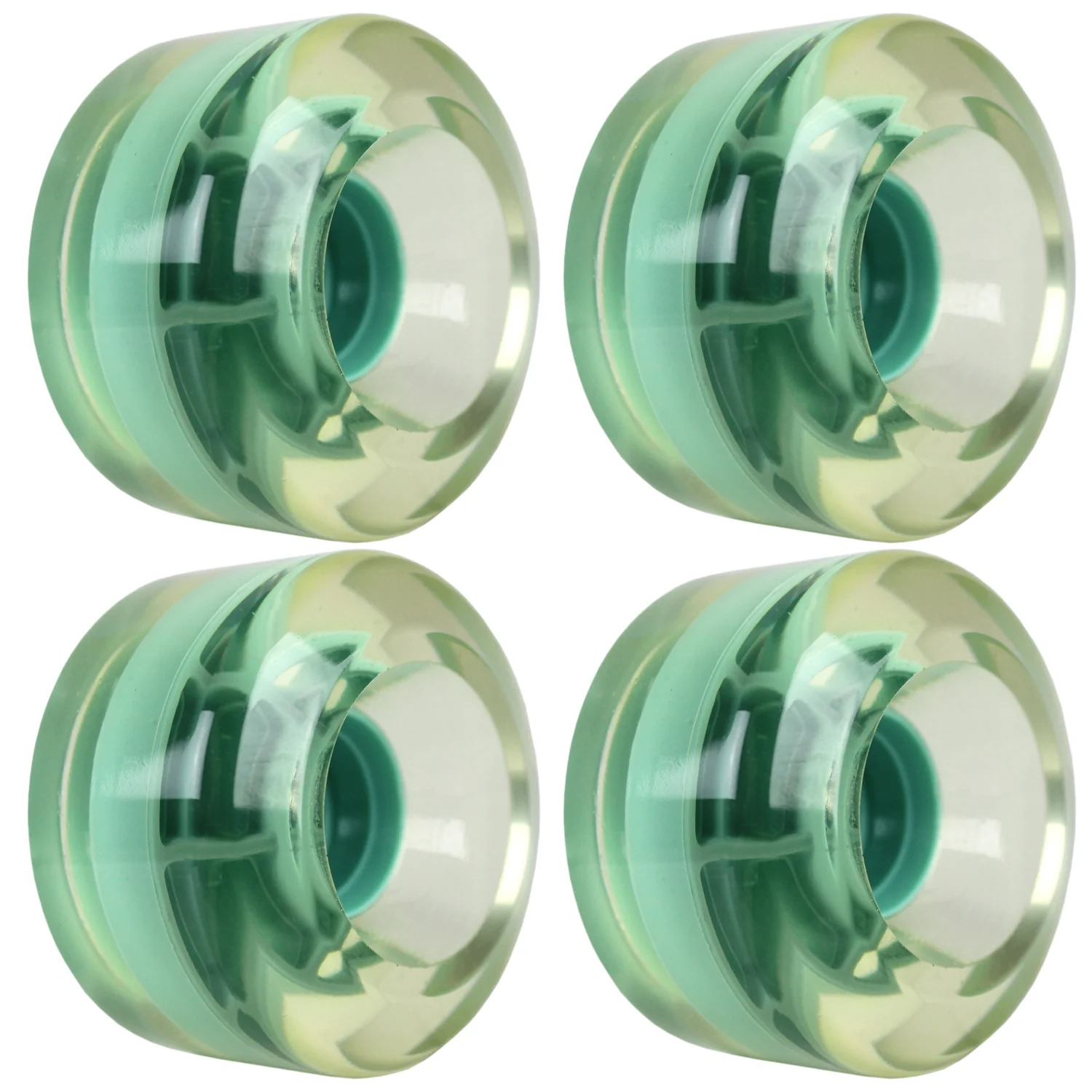 Longboard Wheels 65mm Smooth Clear Blue Hub USA Made 78A