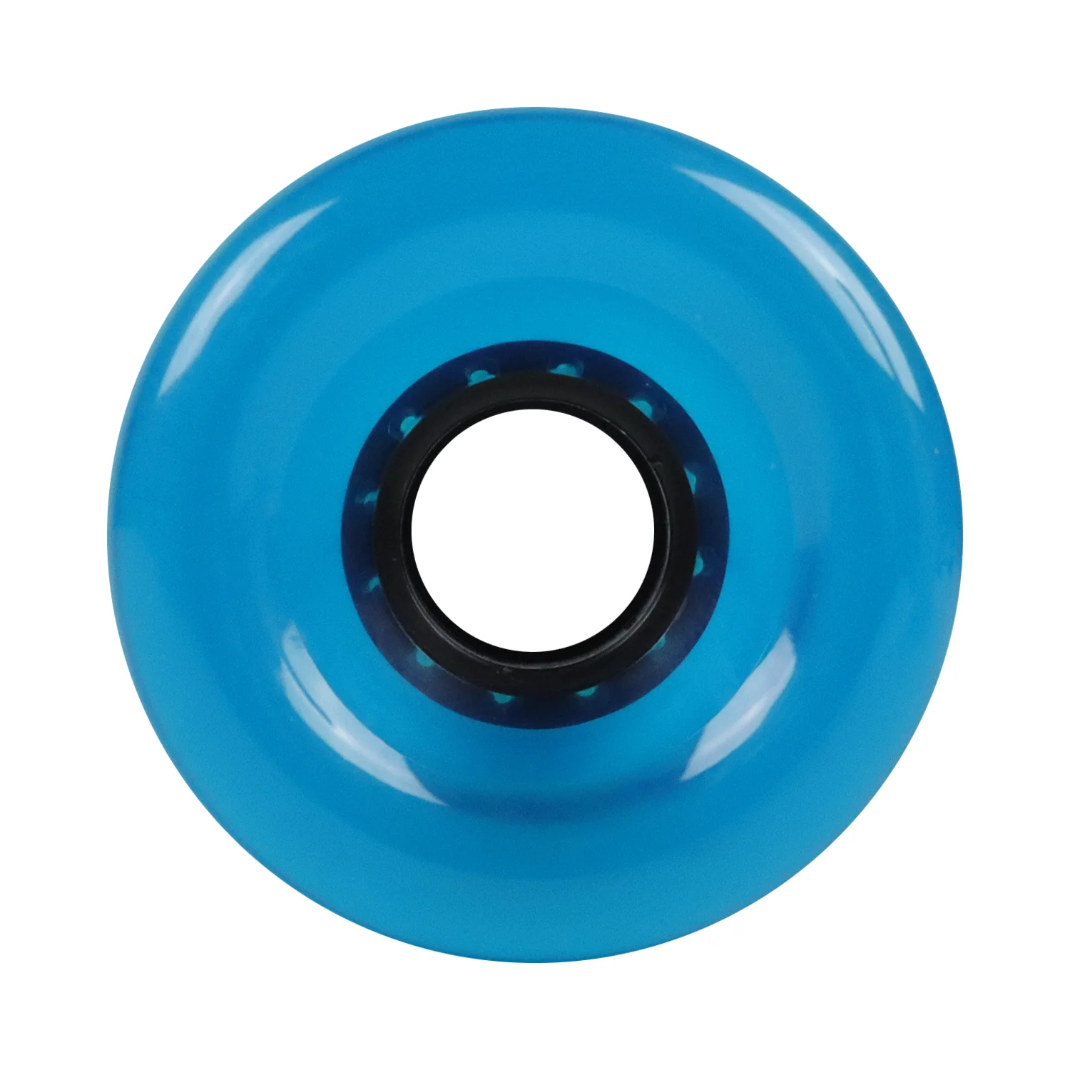 Longboard Wheels 70mm x 42mm 82A Stone Ground Clear Blue 4-Pack - Image 2